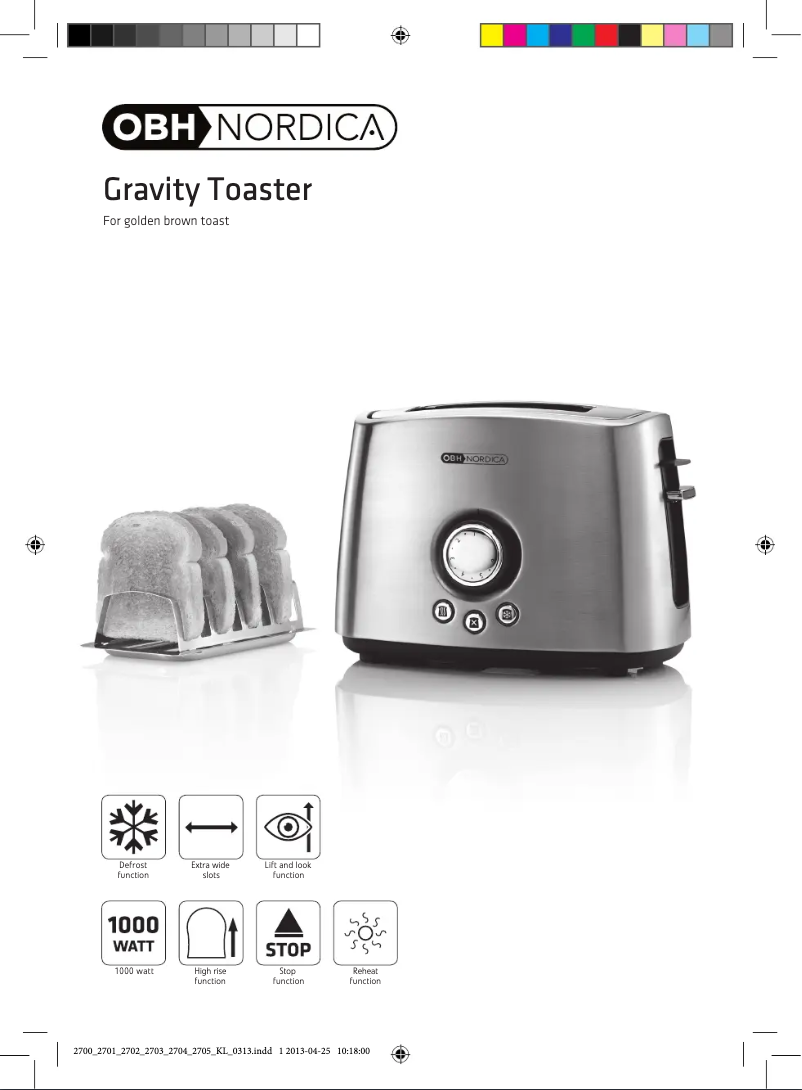 Page 1 de la notice Manuel utilisateur OBH Nordica Gravity 2700