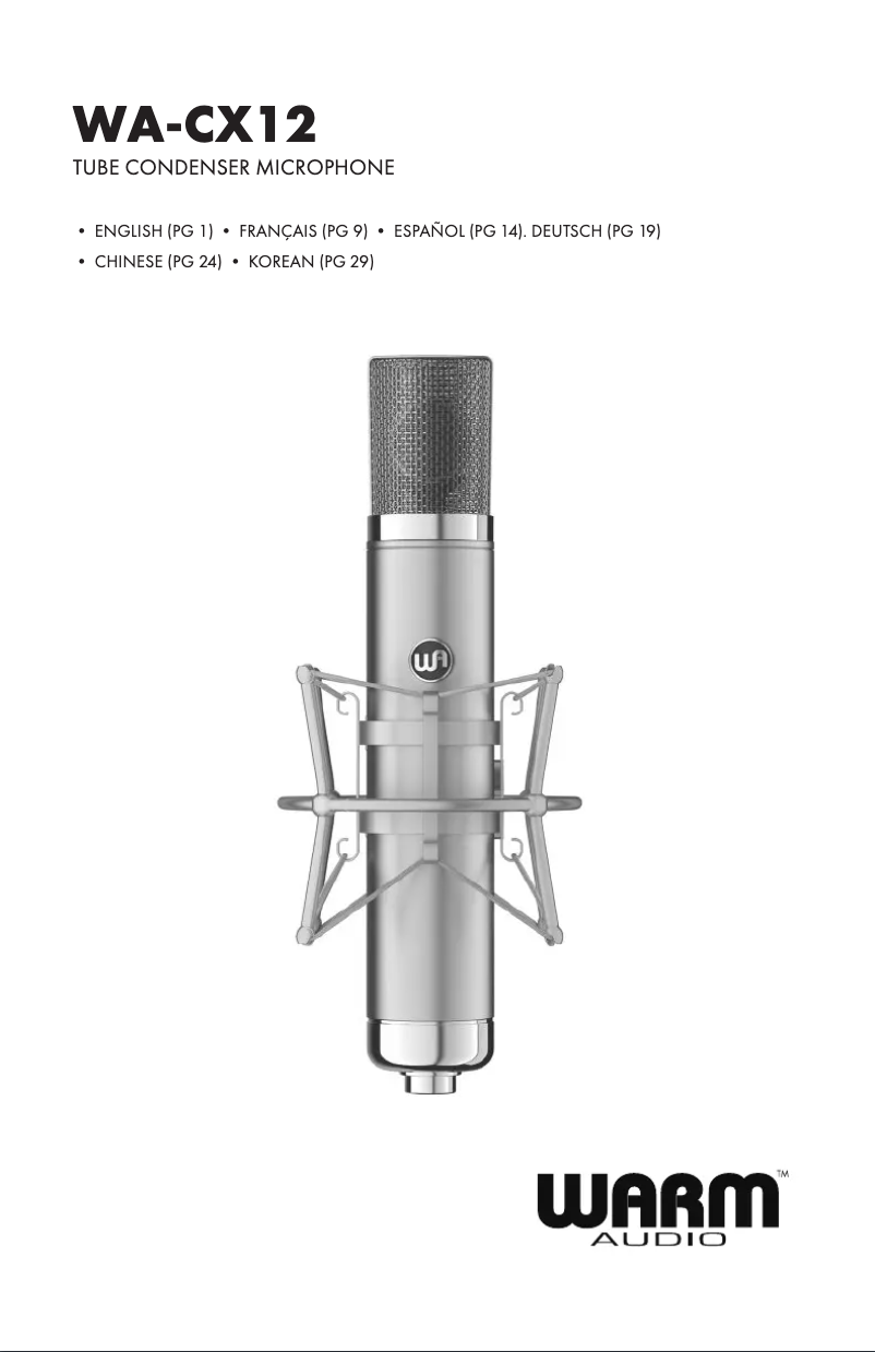 Página 1 del manual Manual de usuario Warm Audio WA-CX12