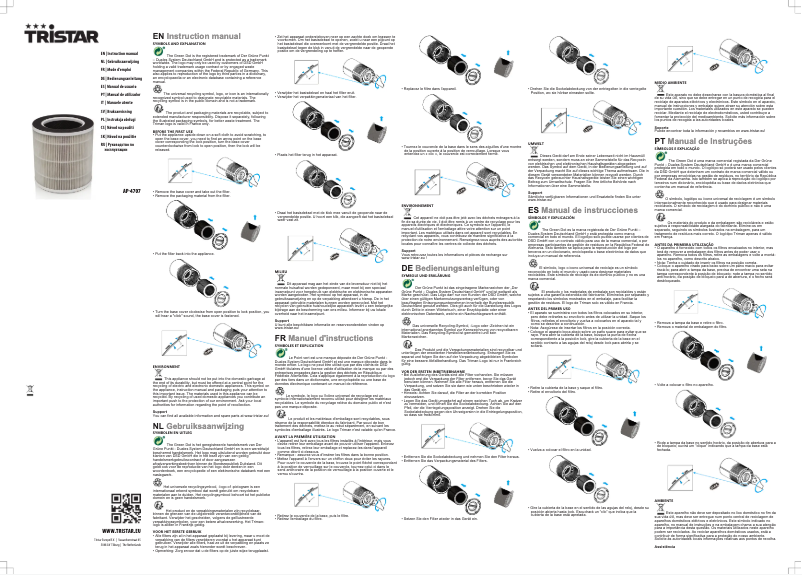 Page 1 of the manual User Manual TriStar AP-4707
