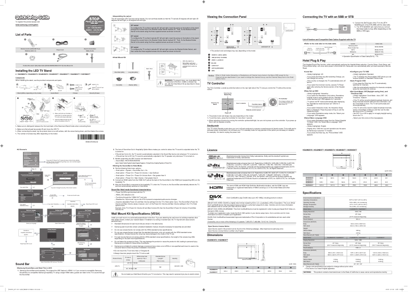 Page 1 de la notice Manuel utilisateur Samsung HG28ND670AF