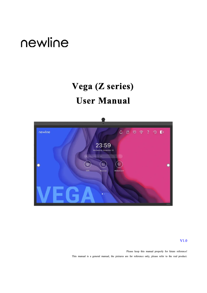 Page 1 de la notice Manuel utilisateur Newline Vega