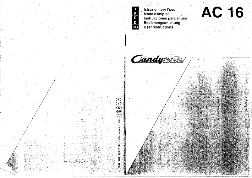 Page n°1 - Manuel utilisateur Candy LB AC 16