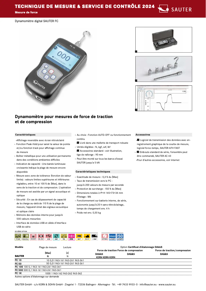 Page 1 de la notice Brochure Kern FC 500