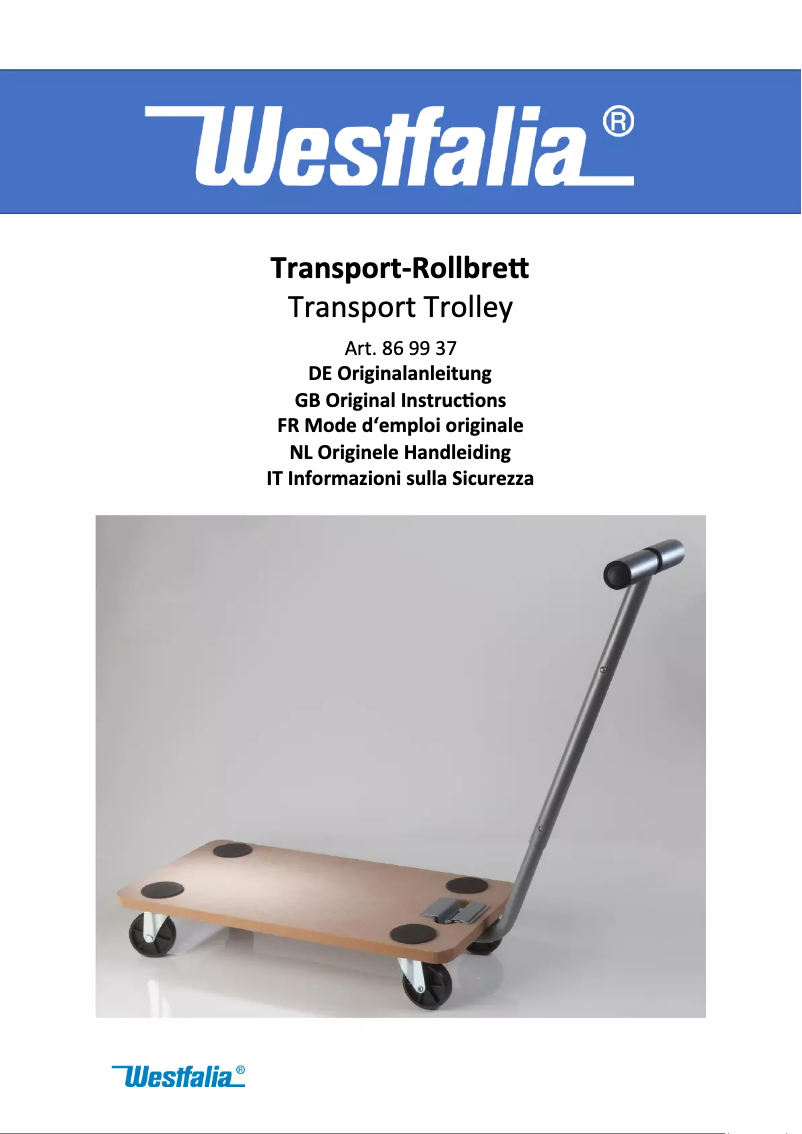 Page n°1 - Manuel utilisateur Westfalia 869937