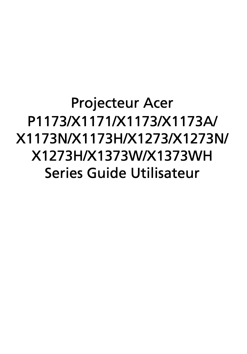 Image de la première page du manuel de l'appareil X1273H