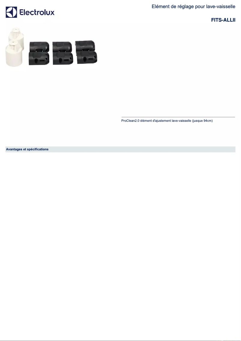 Page n°1 - Fiche technique AEG FITS-ALLII