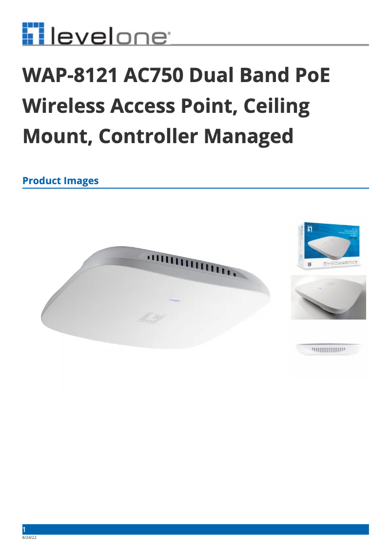 Page 1 of the manual Technical Sheet LevelOne WAP-8121