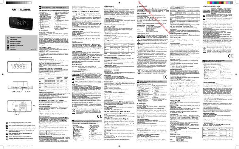 Page 1 de la notice Manuel utilisateur Muse M-185 CR