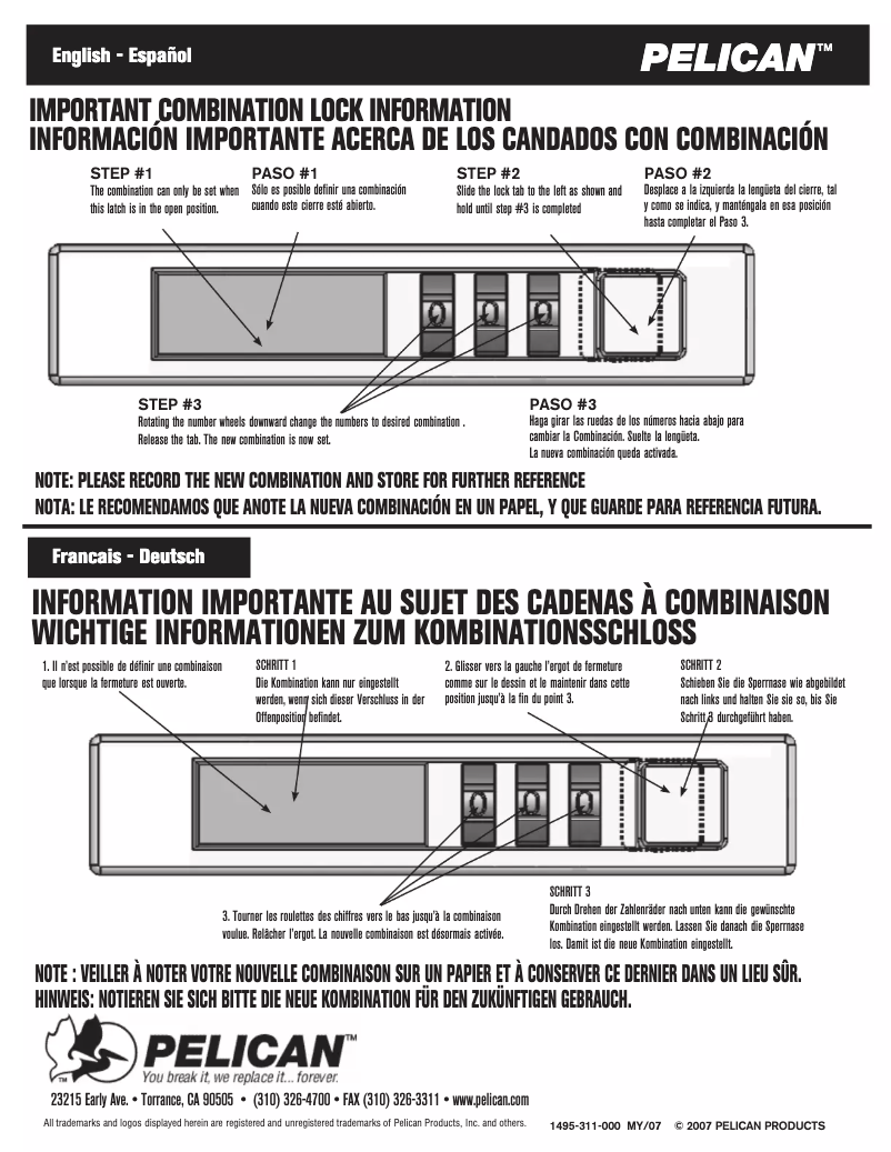 Página 1 del manual Manual de usuario Pelican 1495
