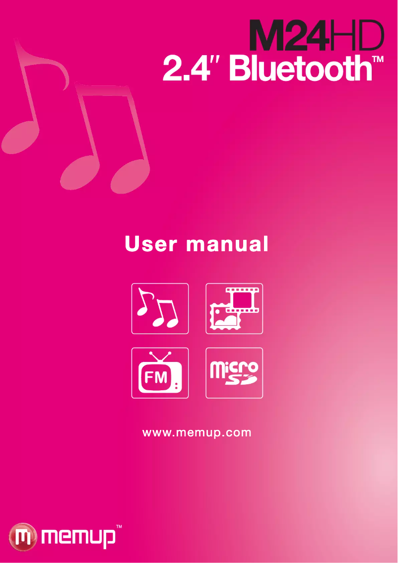 Page 1 de la notice Manuel utilisateur Memup M24 HD