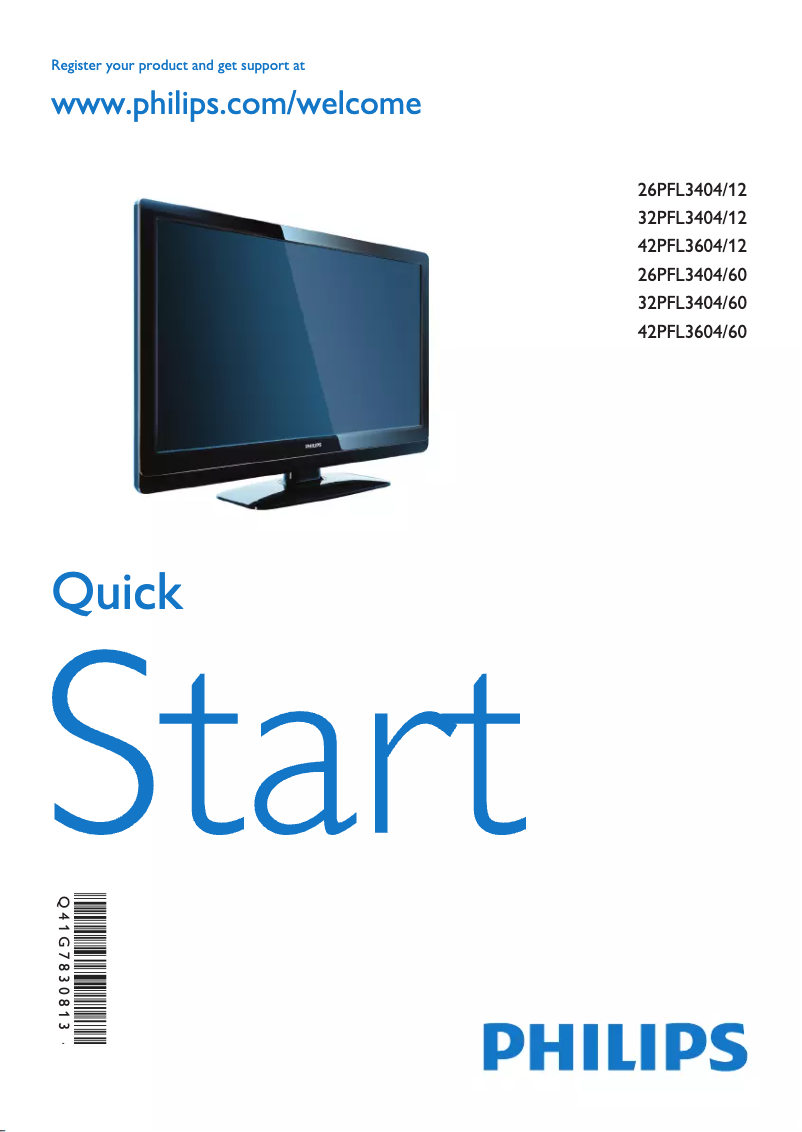 First page image of the manual for 32PFL3404