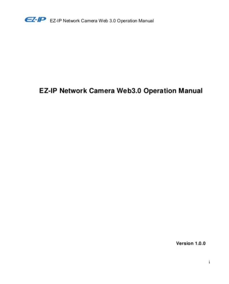 Image de la première page du manuel de l'appareil Ez-Ip IPC-D1B20-L