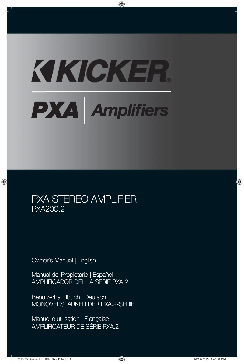 Page 1 de la notice Manuel utilisateur Kicker PXA200.2