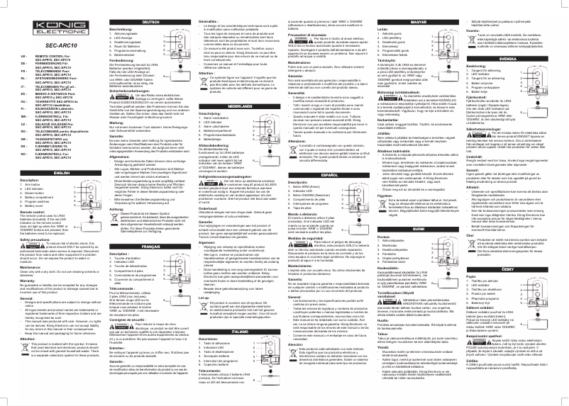 Page n°1 - Manuel utilisateur Konig SEC-ARC10