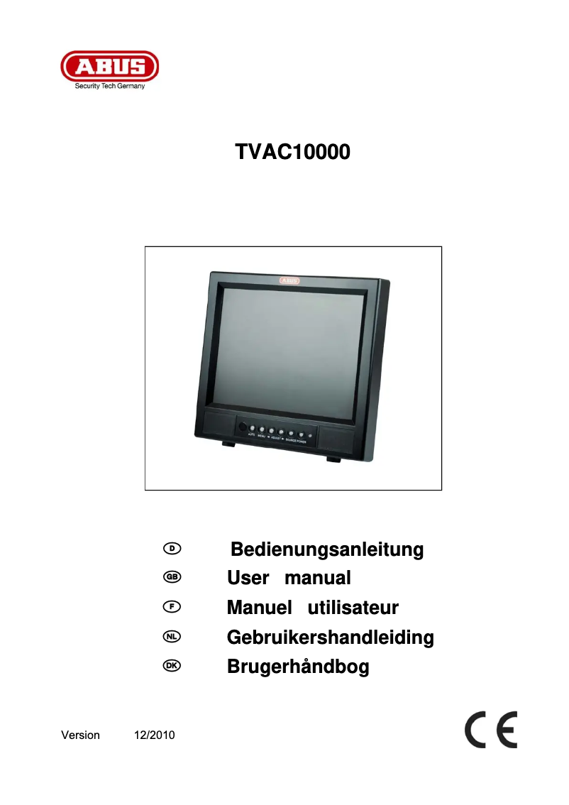 Page n°1 - Manuel utilisateur Abus TVAC10000