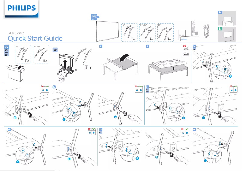 Page 1 de la notice Guide de démarrage rapide Philips 55PUD8125