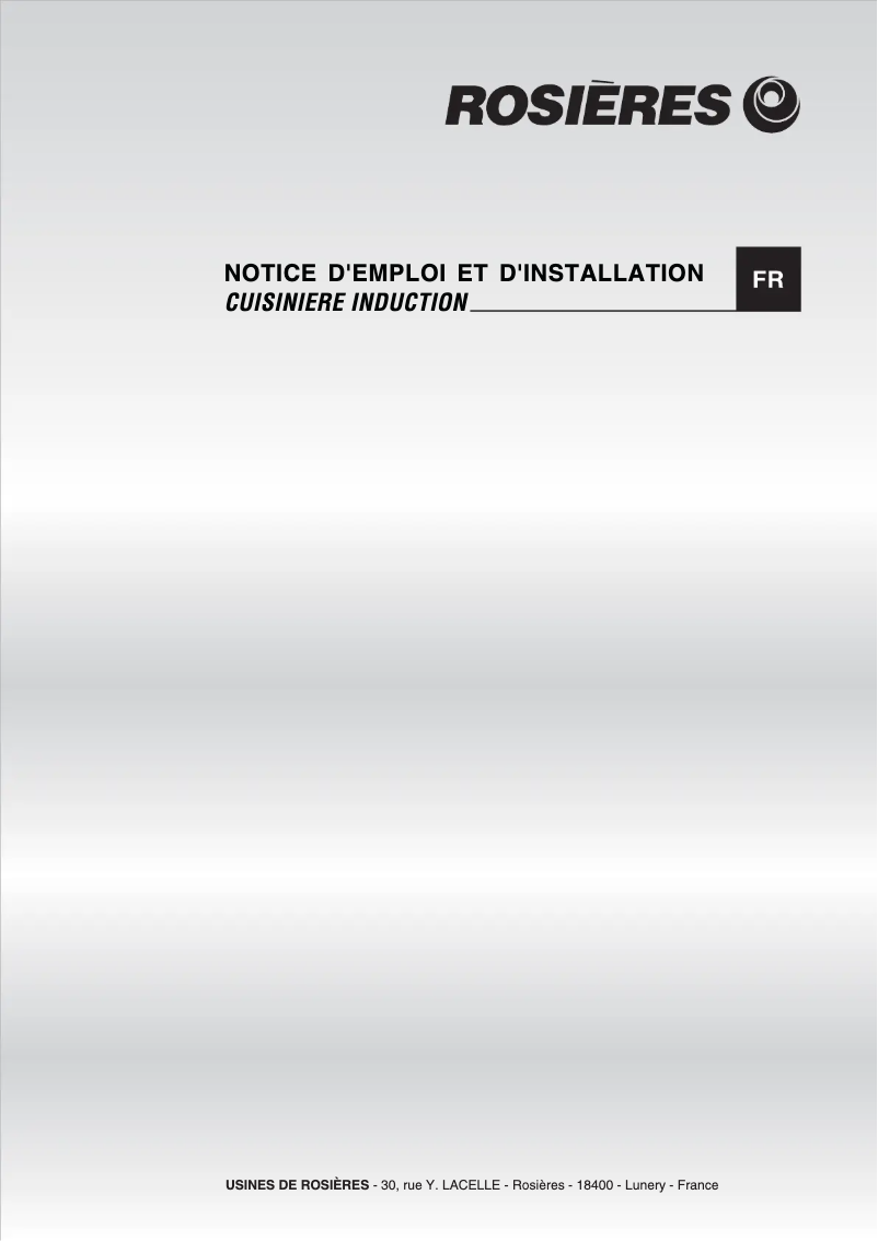Page 1 de la notice Manuel utilisateur Rosieres RCI 6498PN/1