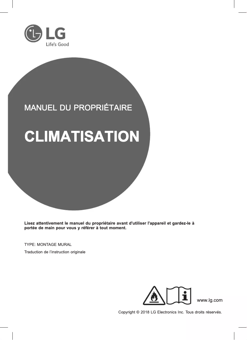 Page 1 de la notice Manuel utilisateur LG PC09SQ.UA3