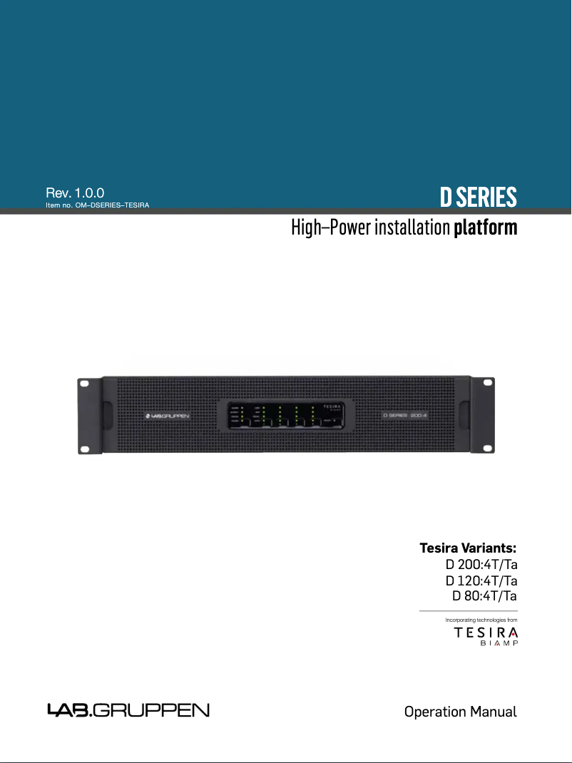 Página 1 del manual Manual de usuario Lab Gruppen D 120:4Ta