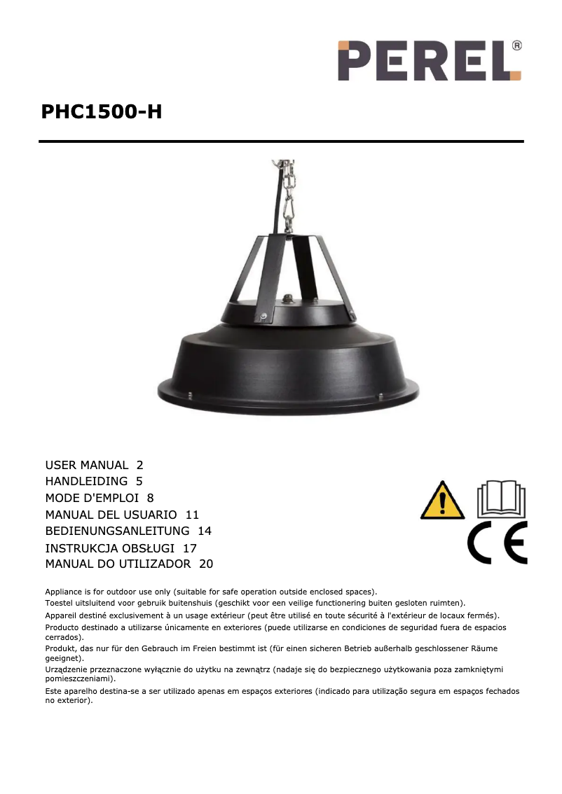 Page n°1 - Manuel utilisateur Perel PHC1500-H