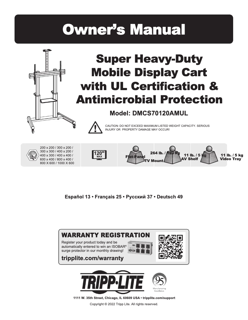 Page n°1 - Manuel utilisateur Tripp Lite DMCS70120AMUL