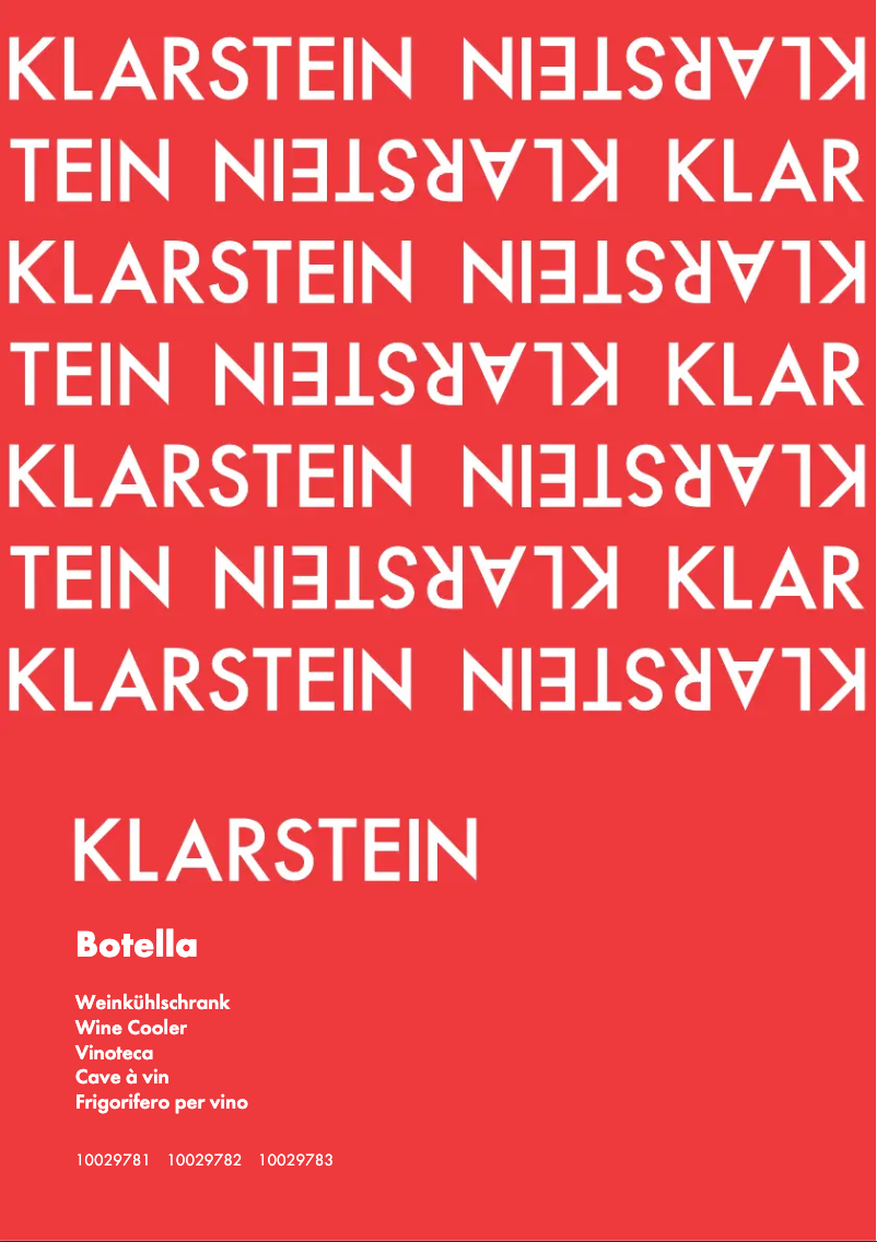 Page n°1 - Manuel utilisateur Klarstein Botella