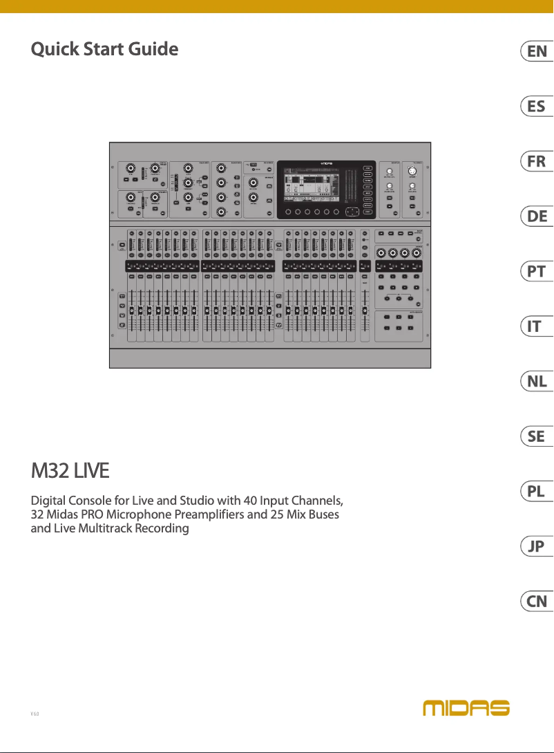 Page n°1 - Guide de démarrage rapide Midas M32 Live