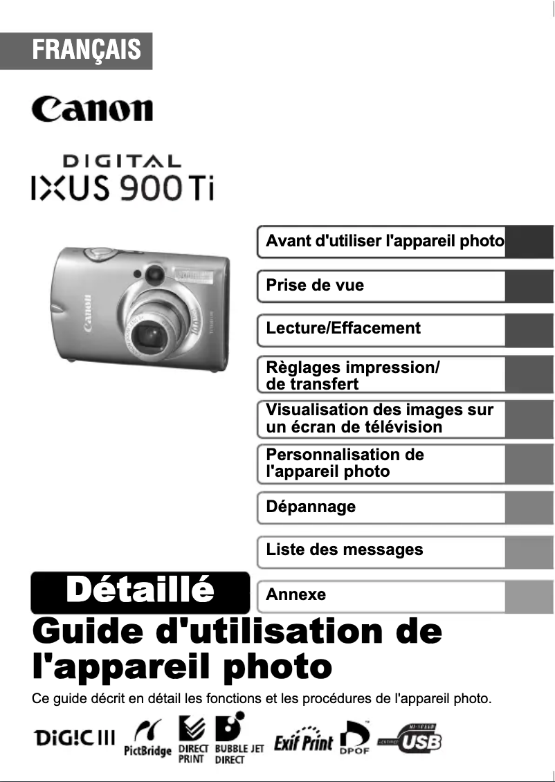 Imagen de la primera página del manual del dispositivo Digital IXUS 900 Ti