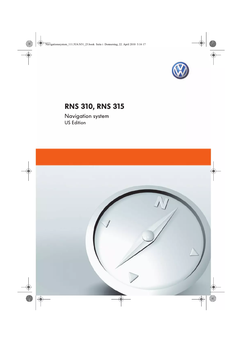 Page n°1 - Manuel utilisateur Volkswagen RNS 310