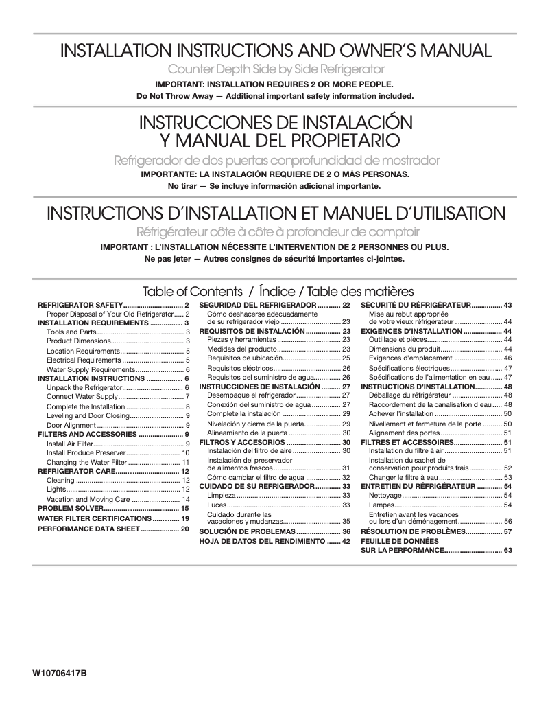 Página 1 del manual Manual de usuario JennAir WRS571CIDB