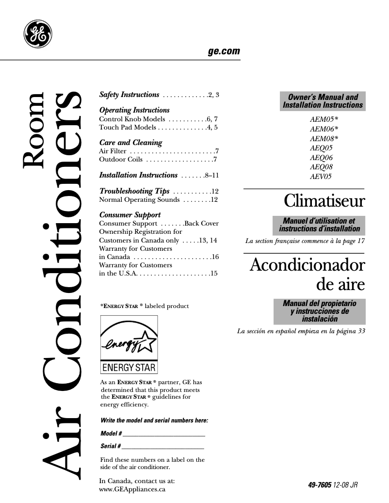 Imagen de la primera página del manual del dispositivo AEQ06