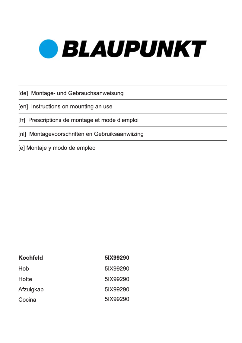 Imagen de la primera página del manual del dispositivo 5IX99290