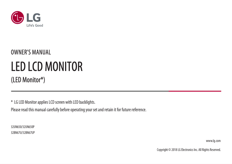 Página 1 del manual Manual de usuario LG 32UN650P