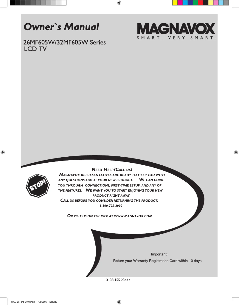 Page 1 de la notice Manuel utilisateur Philips 26MF605W