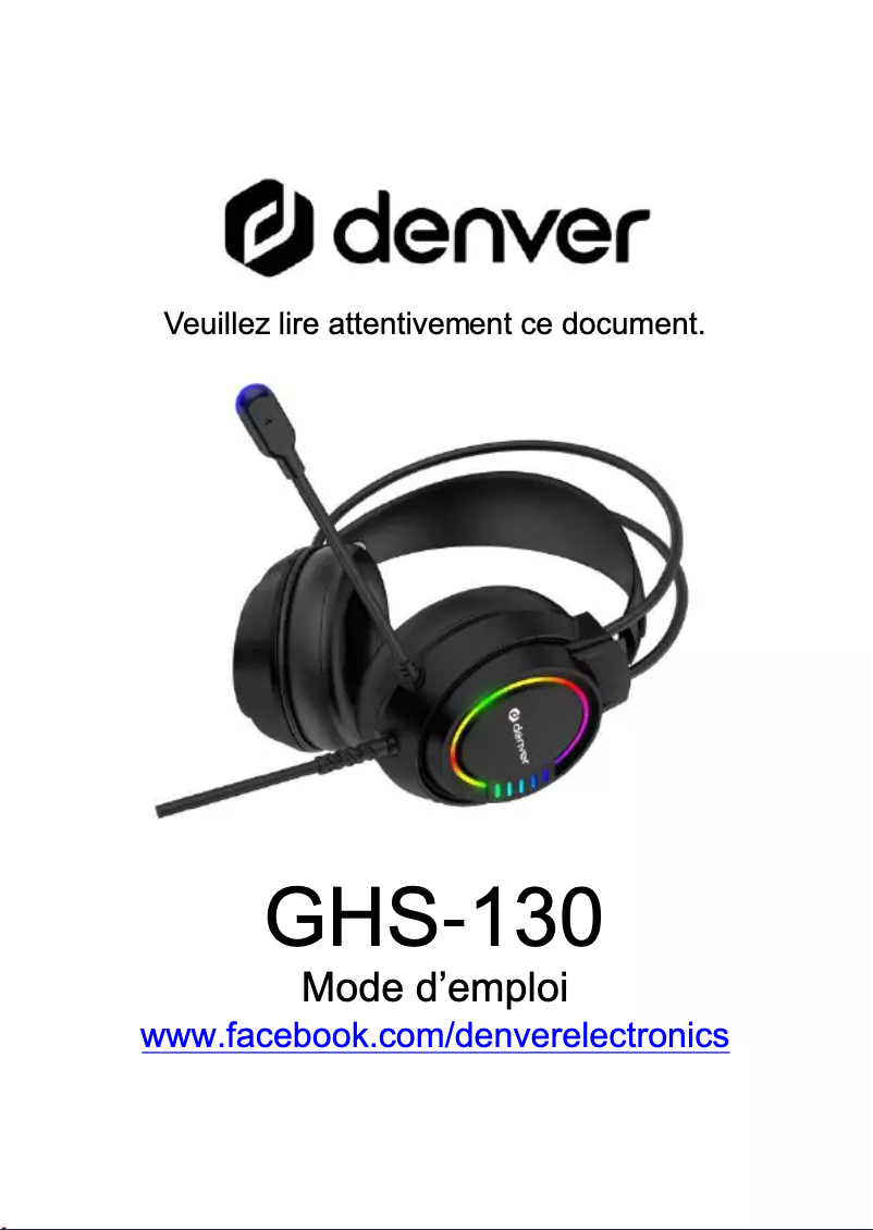 Page n°1 - Manuel utilisateur Denver GHS-130