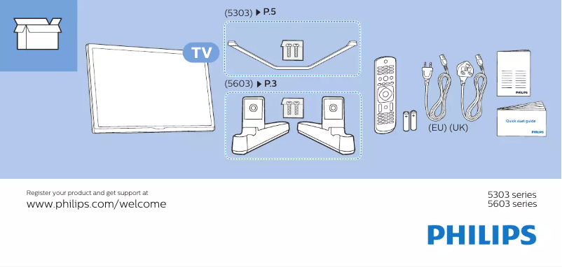Page 1 de la notice Guide de démarrage rapide Philips 24PFS5603