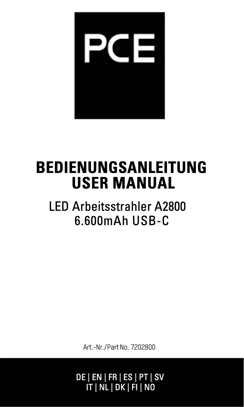 Image de la première page du manuel de l'appareil A2800