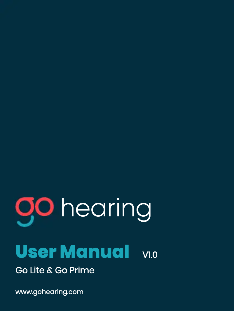 Page 1 de la notice Manuel utilisateur Go Hearing Go Prime