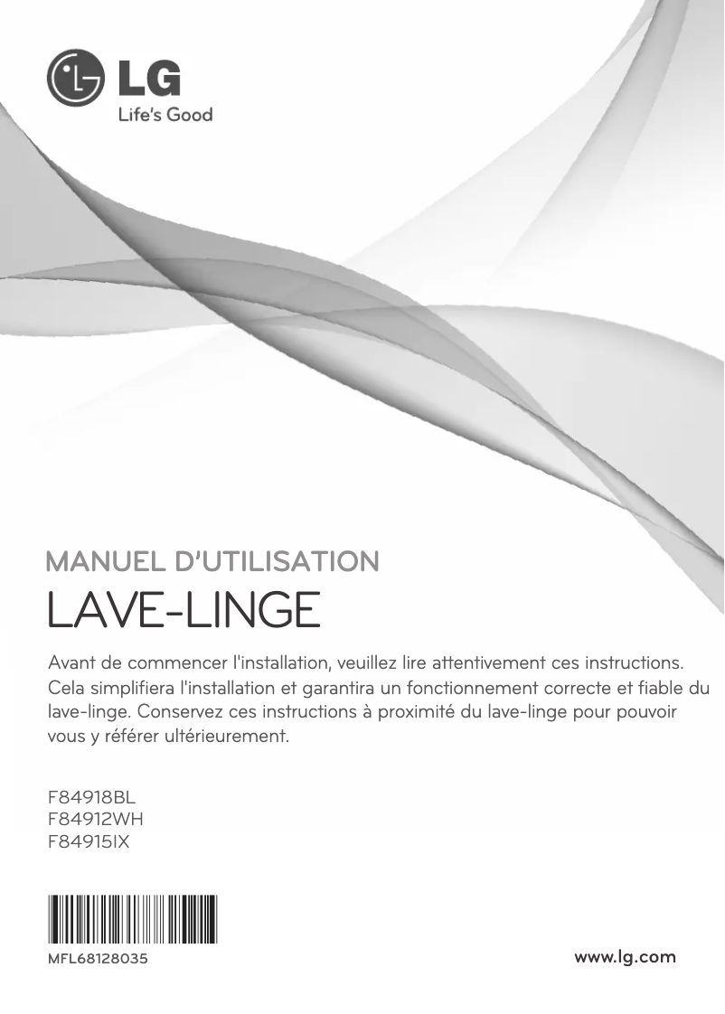 Page n°1 - Manuel utilisateur LG F84915IX