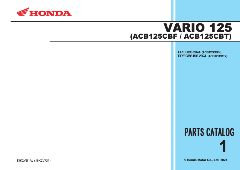 Página 1 del manual Manual de usuario Honda VARIO 125 (2024)