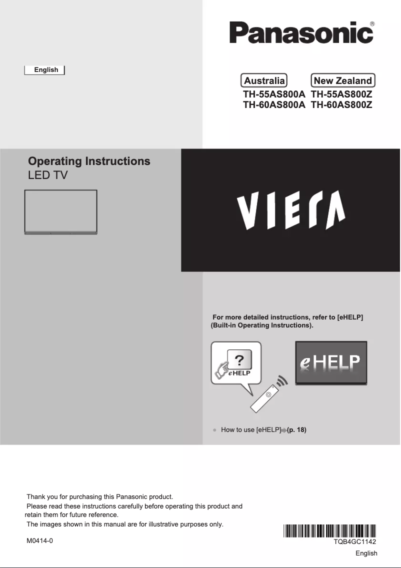 Página 1 del manual Manual de usuario Panasonic TH-55AS800Z