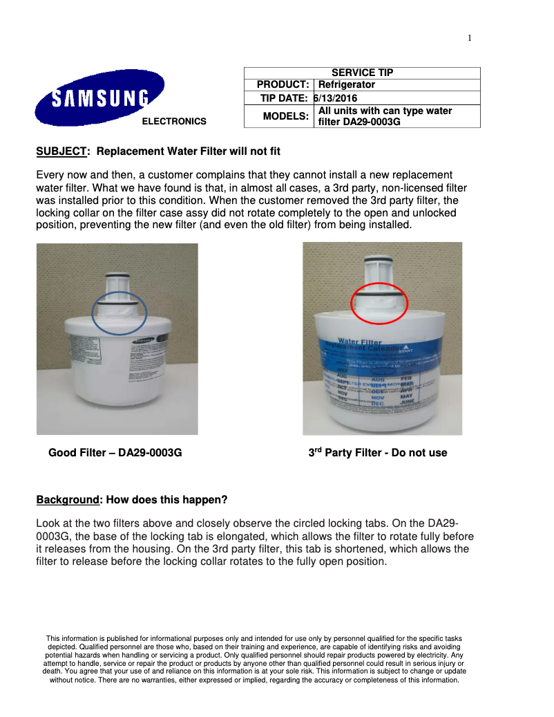 Page n°1 - Manuel utilisateur Samsung DA29-0003G