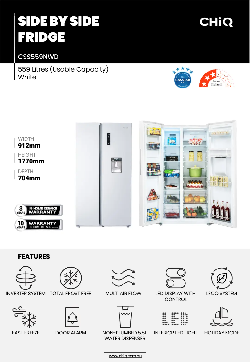 Imagen de la primera página del manual del dispositivo CSS559NWD