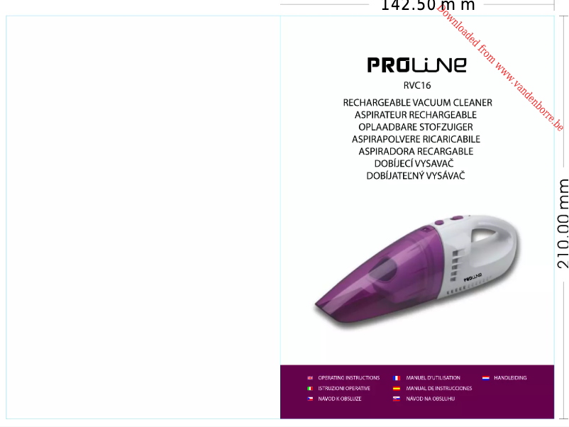 Page 1 de la notice Manuel utilisateur Proline RVC16