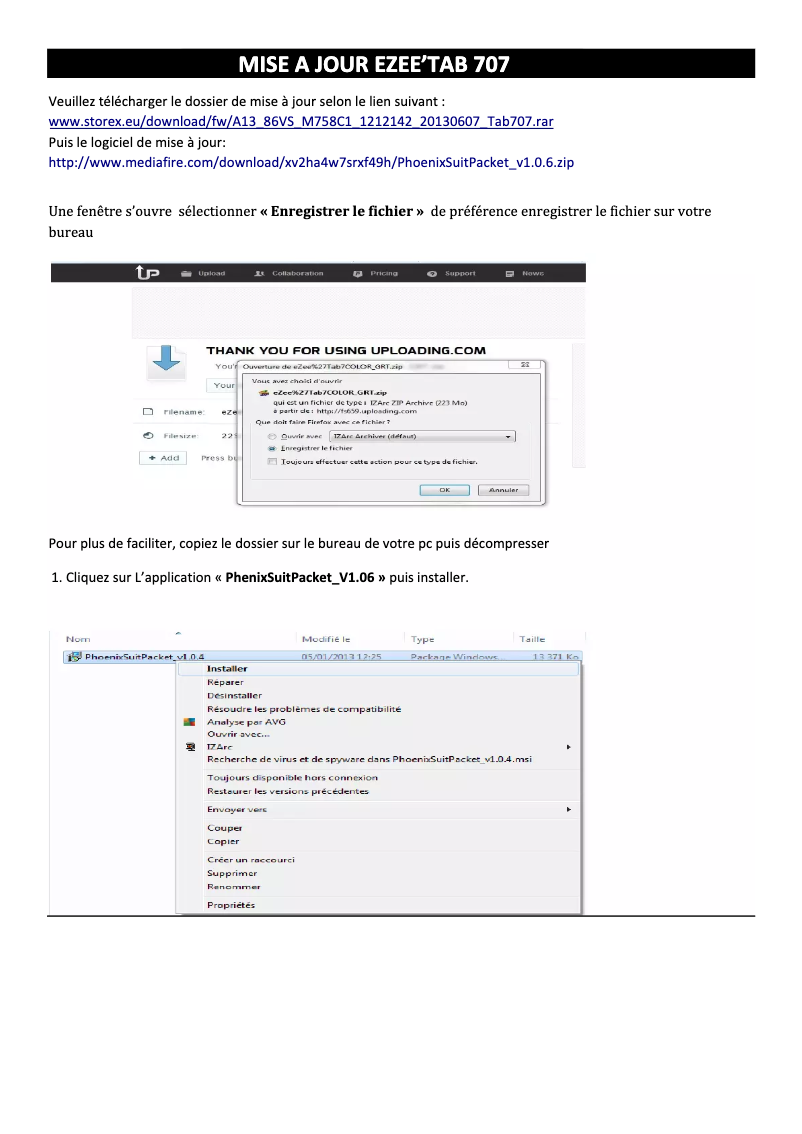 Page n°1 - Manuel utilisateur Storex eZee'Tab 707