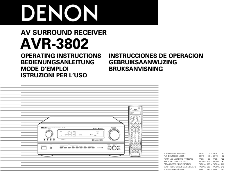Page n°1 - Manuel utilisateur Denon AVR-1082