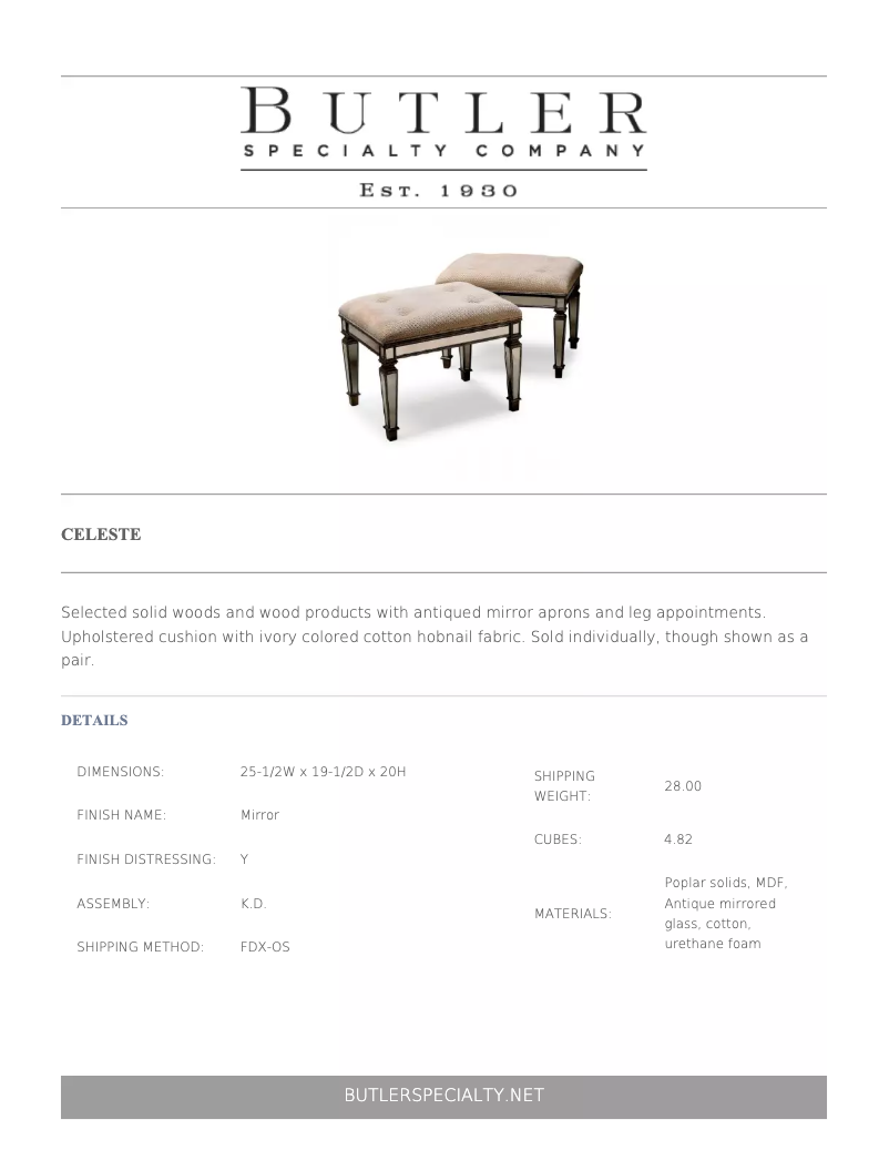 Page 1 of the manual User Manual Butler Celeste 1214146