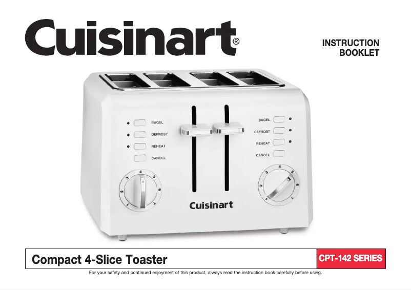 Page 1 de la notice Manuel utilisateur Cuisinart CPT-142