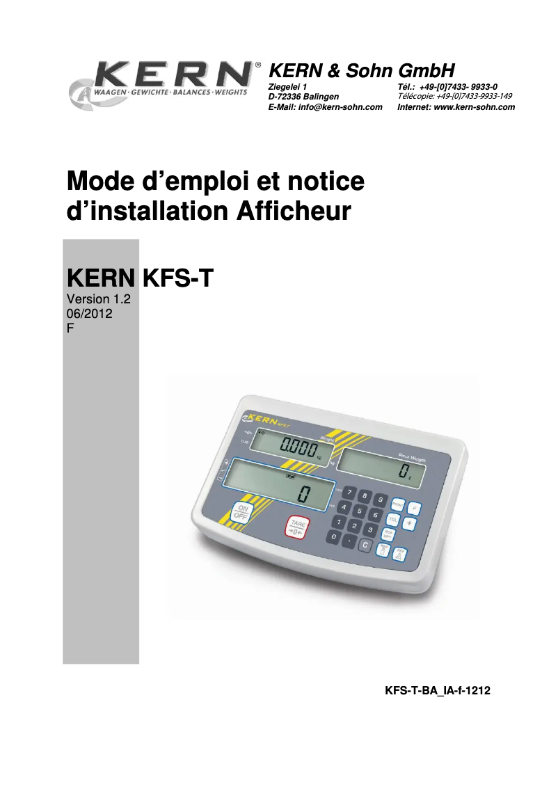 Imagen de la primera página del manual del dispositivo IFS 60K0.5D