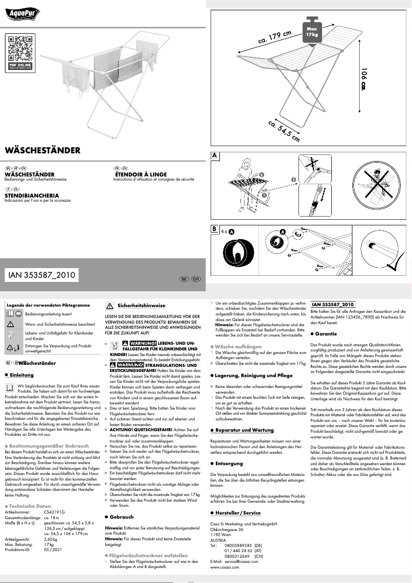 Page 1 de la notice Manuel utilisateur AquaPur CS42191G